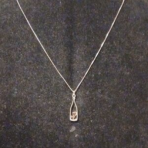 Sterling Silver 925 Necklace with Bottle With Heart Pendant